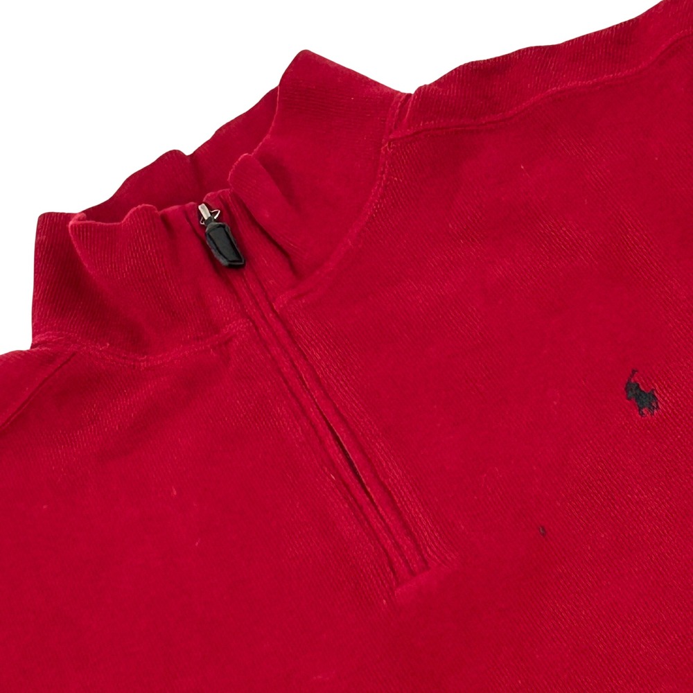 Polo Ralph Lauren Sweater Pullover Mens XL Red Long Sleeve 1/4 Zip Mock Neck NEW